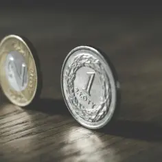 Dwie monety na drewnianym blacie. Zastanawiasz się, ile kosztuje spalenie zwłok w Polsce?