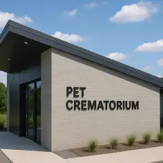 Nowoczesny budynek krematorium dla zwierząt. Zastanawiasz się, ile kosztuje piec kremacyjny?